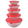 Set de Bowl de Vidrio de 5 Piezas rojo 2