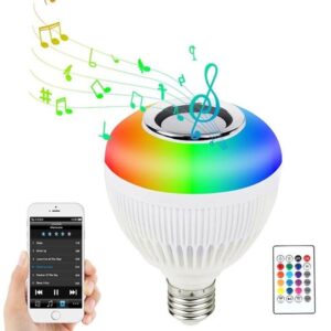 Foco de luz RGB con parlante bluetooth 9