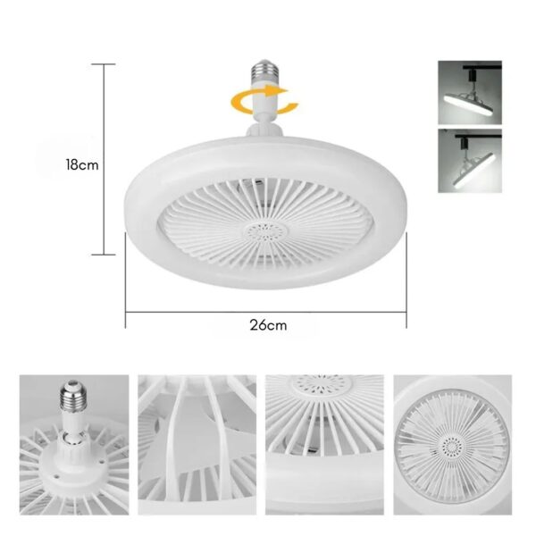 Foco Ventilador LED 360° 50W E27 c/ Control Remoto