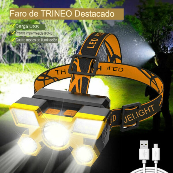 Linterna LED  Recargable  para Cabeza de 400LM