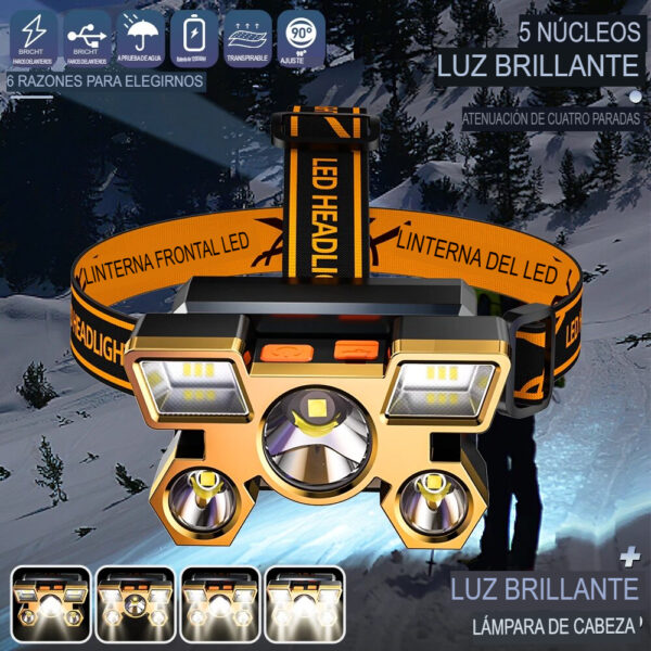 Linterna LED  Recargable  para Cabeza de 400LM