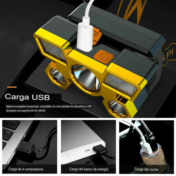 Linterna LED  Recargable  para Cabeza de 400LM