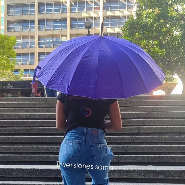 Paraguas Sombrilla Baston XXL 16 Varillas Semi Automatico