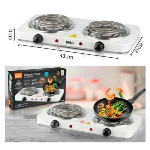 Cocina Eléctrica Portátil RAF 2 Hornillas - 2000W