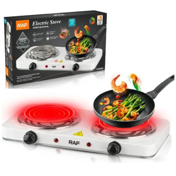 Cocina Eléctrica Portátil RAF 2 Hornillas - 2000W