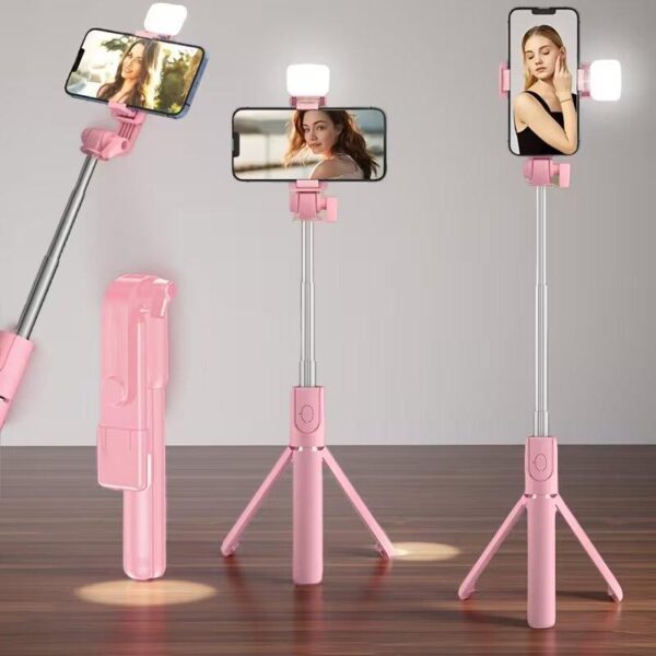Palo Selfie Trípode Inalámbrico Bluetooth R1S con Luz LED