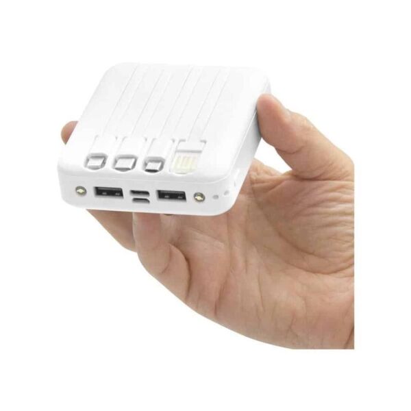 Power Bank 9000mAh con 4 Cables Integrados para 6 Dispositivos