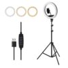 Kit Aro Luz LED 26cm y 3 Tonos USB mas Trípode 2.1m