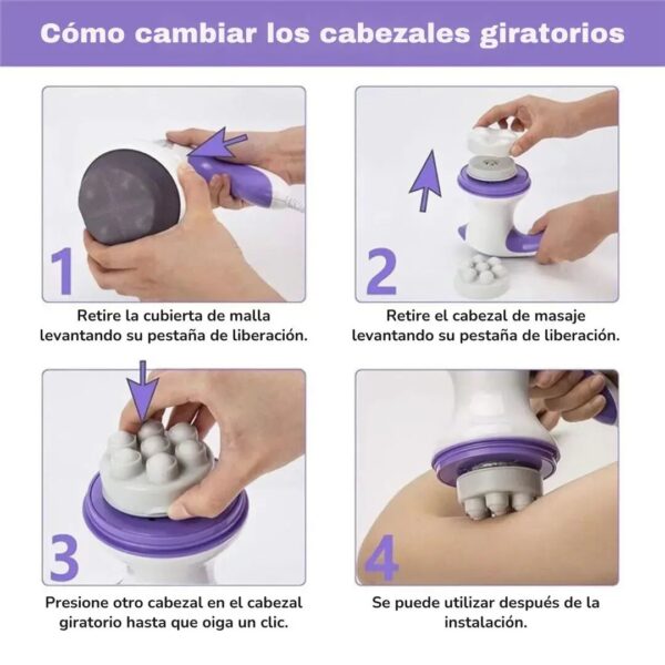 Masajeador Corporal 4 en 1 y Oscilante 360°