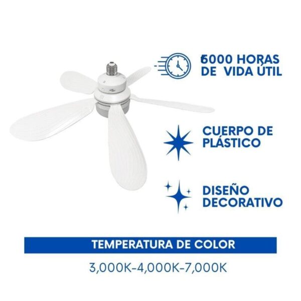 Foco Ventilador LED 24W Home Light – 3 Colores mas Control