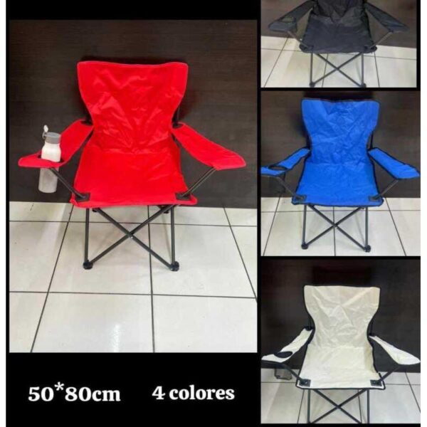 SILLA PLEGABLE para Camping y Playa ( con Portavasos y Bolso)