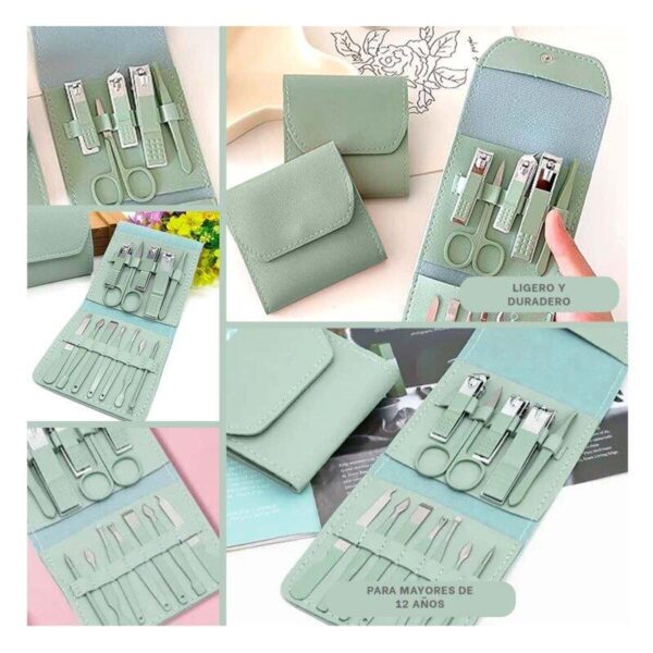 Set Profesional de Manicure y Pedicure - 12 Piezas de Acero