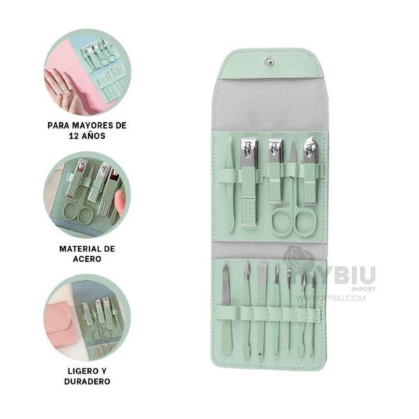 Set Profesional de Manicure y Pedicure - 12 Piezas de Acero