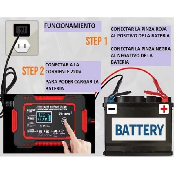 Cargador Inteligente 12V 6A para Auto y Moto