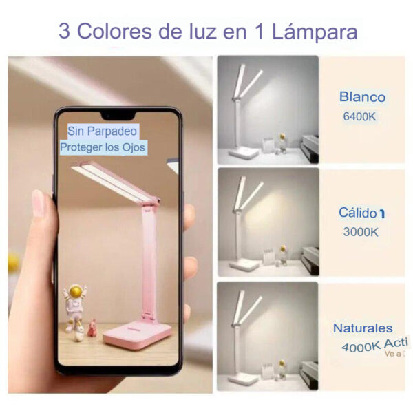 Lámpara LED Doble Brazo: Iluminación Pro Recargable