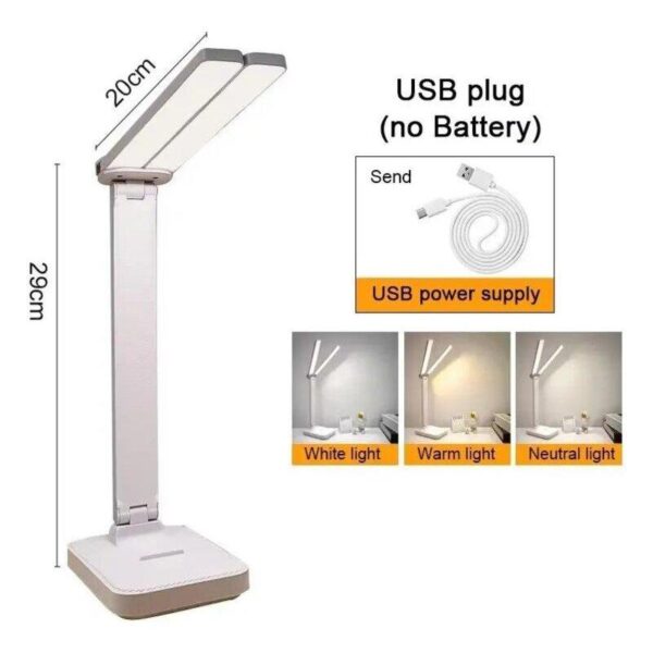 Lámpara LED Doble Brazo: Iluminación Pro Recargable