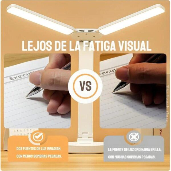 Lámpara LED Doble Brazo: Iluminación Pro Recargable