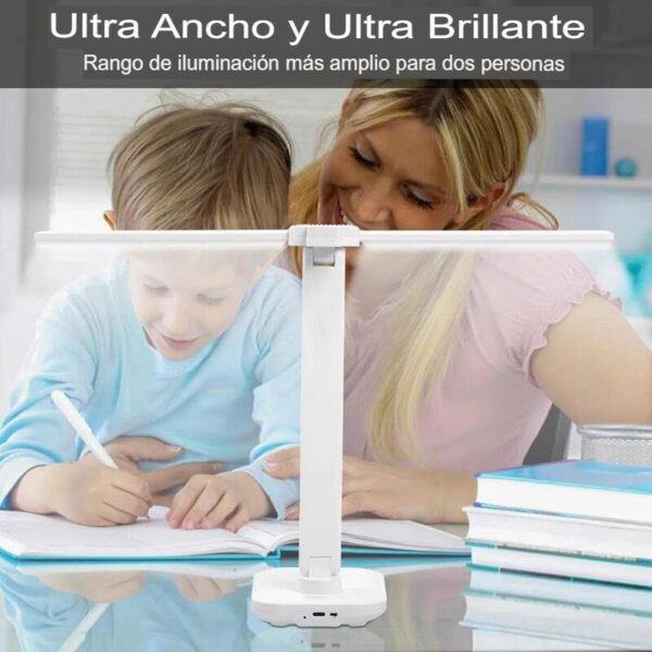 Lámpara LED Doble Brazo: Iluminación Pro Recargable