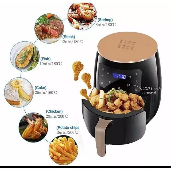 Freidora Aire AirFryer Digital 6 Litros de 2400w con Temperatura hasta 200°C