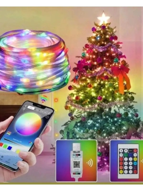 Cinta de Luces LED RGB Bluetooth y Control Remoto para Decoración
