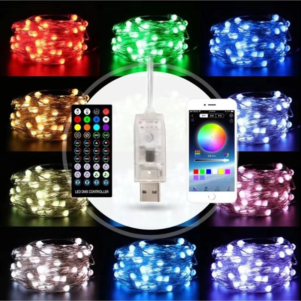 Cinta de Luces LED RGB Bluetooth y Control Remoto para Decoración