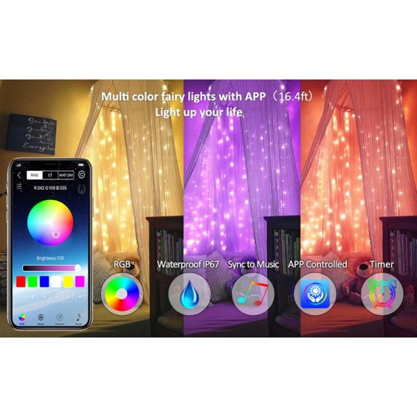 Cinta de Luces LED RGB Bluetooth y Control Remoto para Decoración
