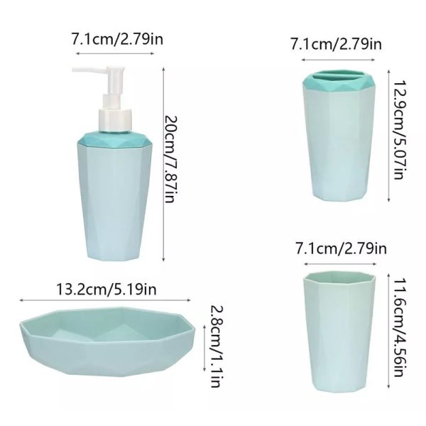 Set de Accesorios para Baño de 4 piezas  con Forma de Diamante