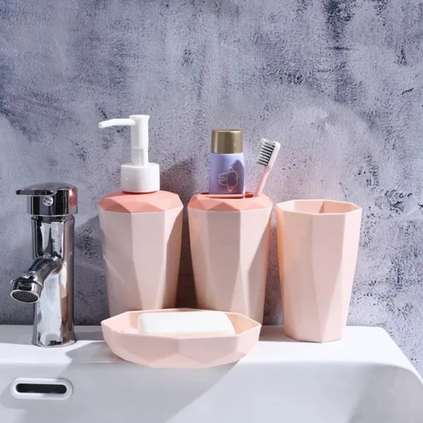 Set de Accesorios para Baño de 4 piezas  con Forma de Diamante