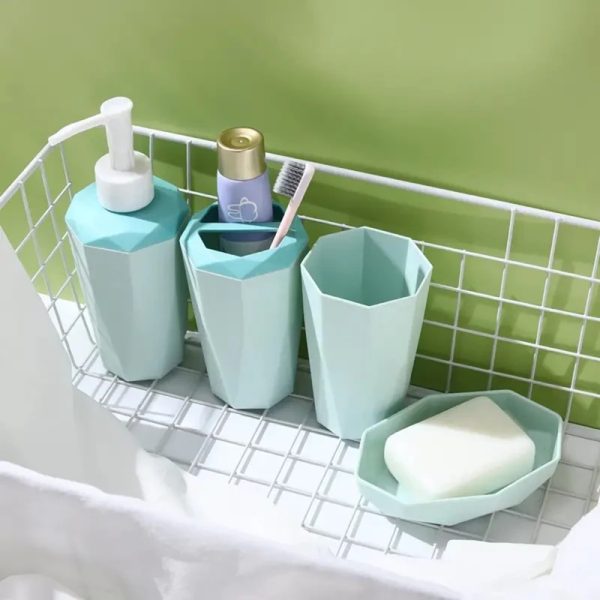 Set de Accesorios para Baño de 4 piezas  con Forma de Diamante