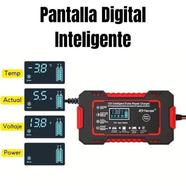 Cargador Inteligente 12V 6A para Auto y Moto