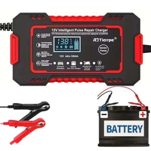 Cargador Inteligente 12V 6A para Auto y Moto