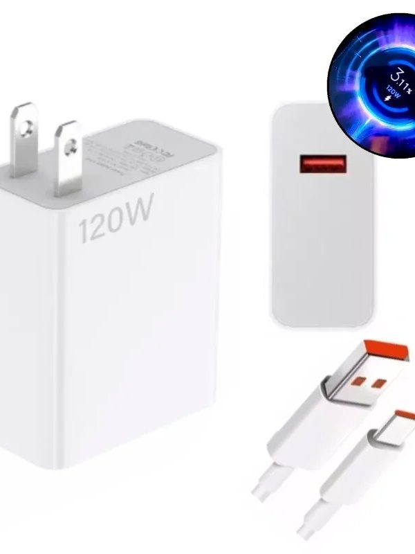 Cargador de Carga Rápida con Cable Tipo C de 120W