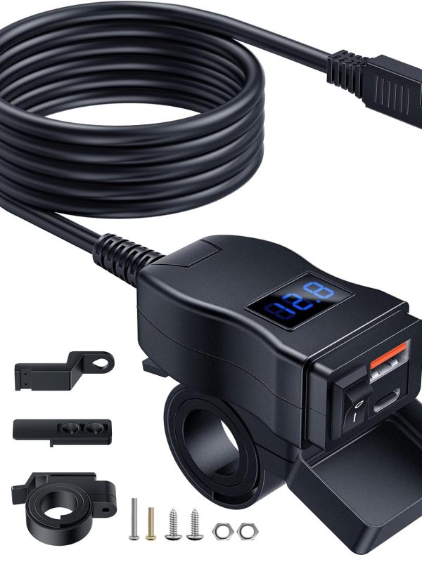 Cargador de Moto Tipo C y USB - 48W QC3 - Acoplable De Timon