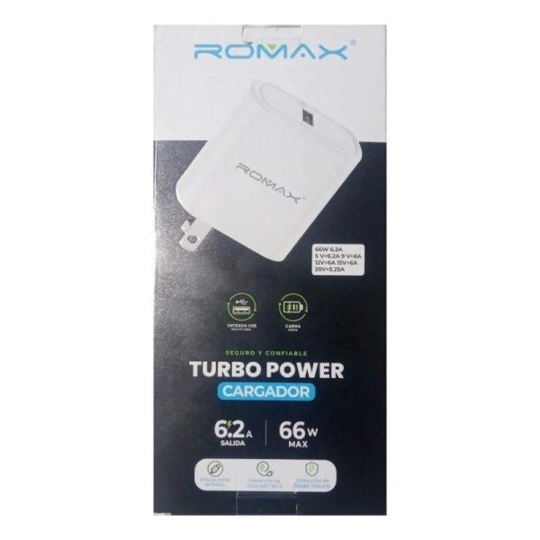 cargador-romax-3.jpg Cargador Romax Turbo Power 66W PD | Doble Puerto USB-C