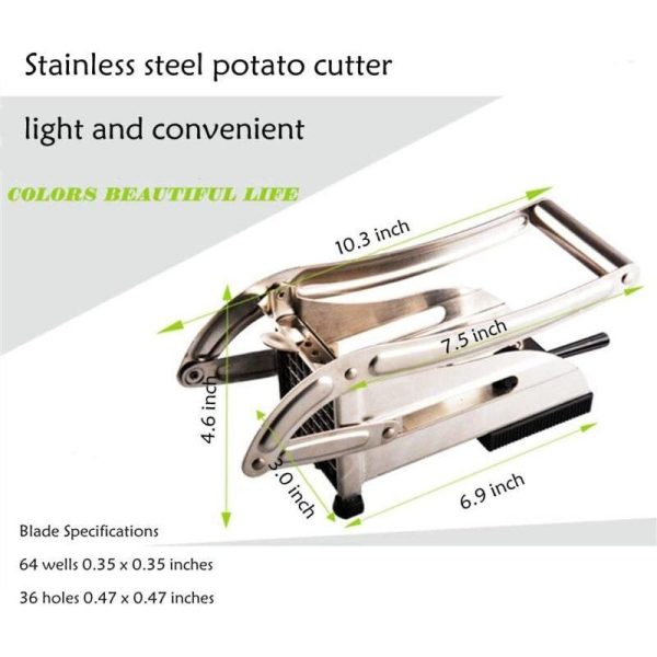 Cortador de Papas Acero Inoxidable  con 2 Cuchillas Pro