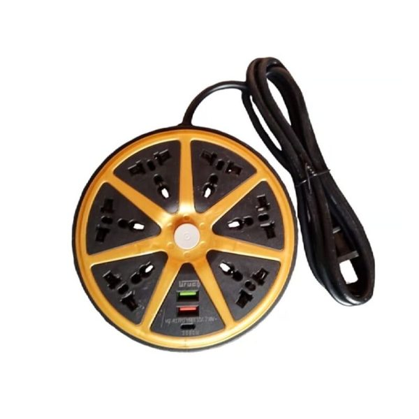 extension-redondo3.jpg Extension Electrica Supresor de Picos Redondo 9 en 1 con USB y USB-C