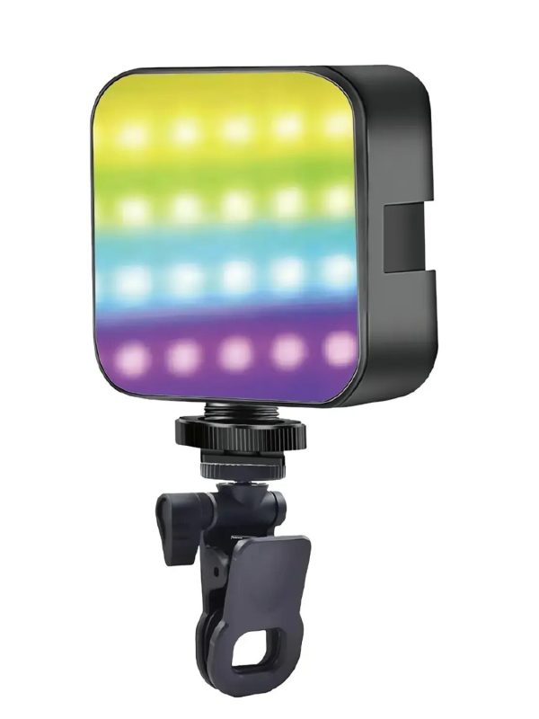 Luz LED RGB AY-83 Recargable Con Soporte Clip para Celular