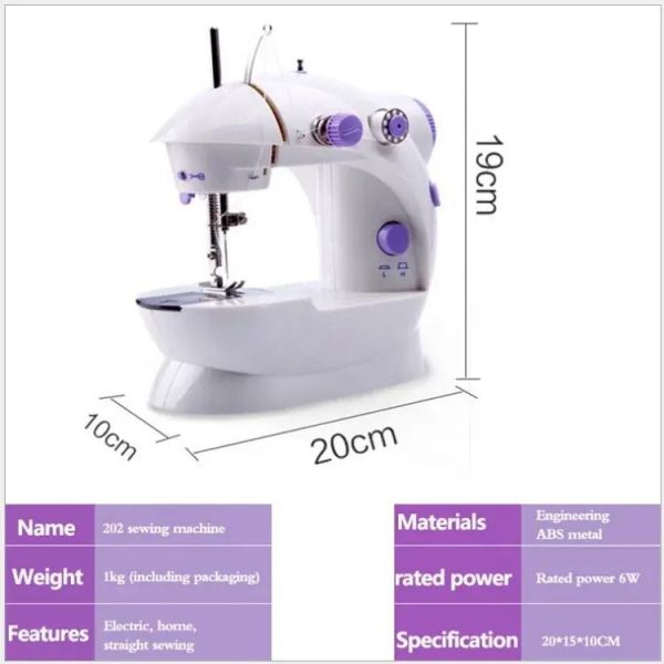 Mini Máquina de Coser Portátil SM-202A  de Doble Velocidad
