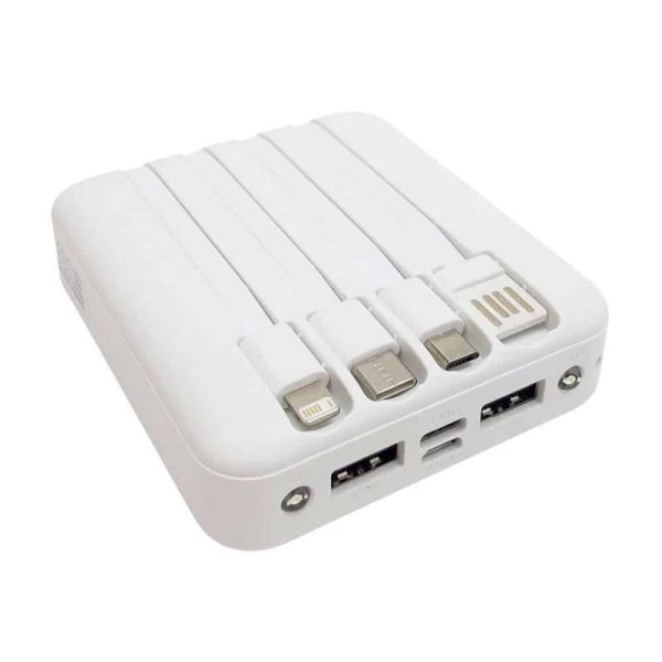Power Bank 9000mAh con 4 Cables Integrados para 6 Dispositivos