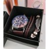 Set Reloj Hombre Cronógrafo + Pulsera Cuero: Estilo Moderno