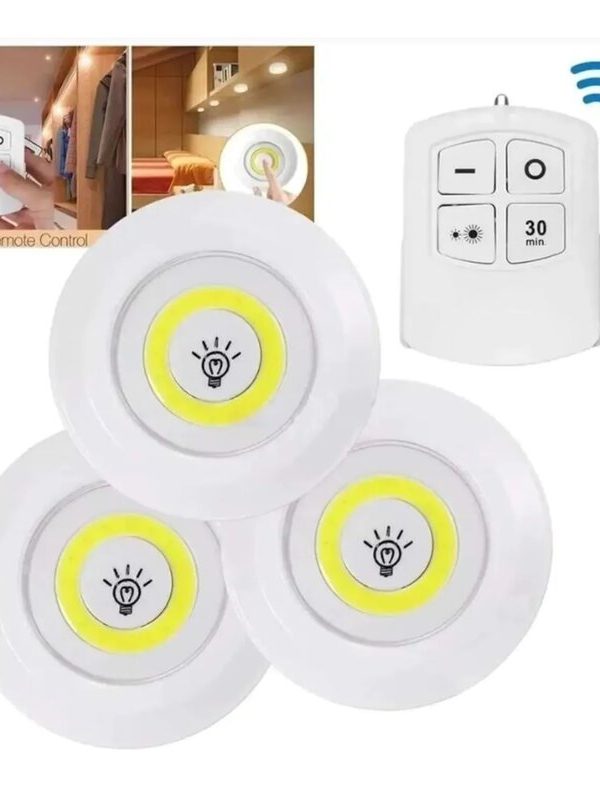 3 Luces LED Inalámbricas con Control Remoto para Hogar