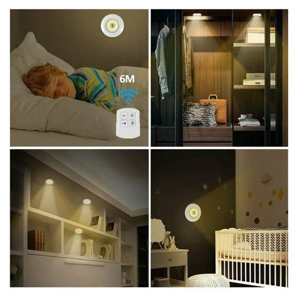3 Luces LED Inalámbricas con Control Remoto para Hogar