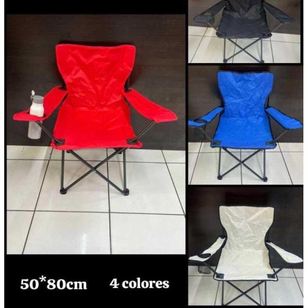 SILLA PLEGABLE para Camping y Playa ( con Portavasos y Bolso)