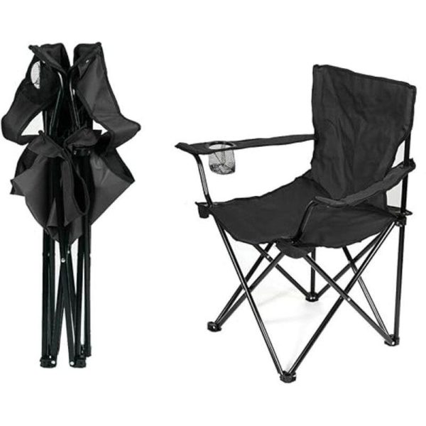 SILLA PLEGABLE para Camping y Playa ( con Portavasos y Bolso)