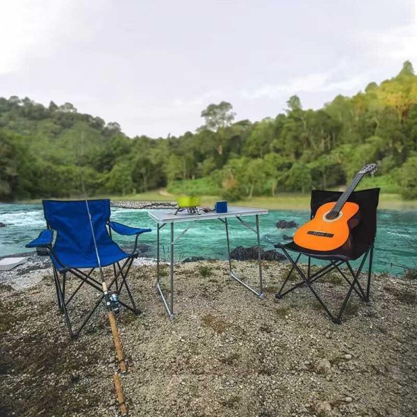 SILLA PLEGABLE para Camping y Playa ( con Portavasos y Bolso)