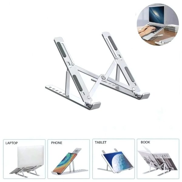 Soporte Plegable Portatil Ajustable de Aluminio Para Tablet o Laptop