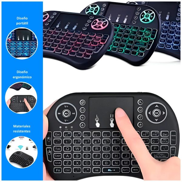Mini Teclado Inalámbrico Smart TV/PC Touch Retroiluminado