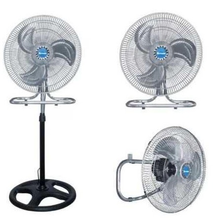 Ventilador 3 en 1 de 18" Para Uso en Pedestal, Pared y Mesa
