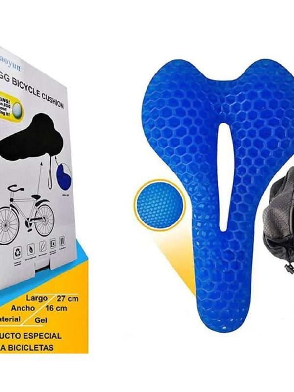 Asiento Cojín Gel para Bicicleta + Funda Protectora Color Negro