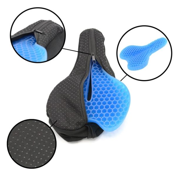 Asiento Cojín Gel para Bicicleta + Funda Protectora Color Negro